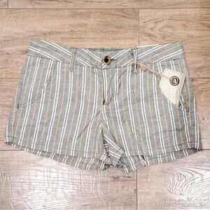 Linen Look Striped Shorts